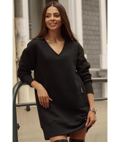 Bavlnené voľné šaty NU411 | čierna