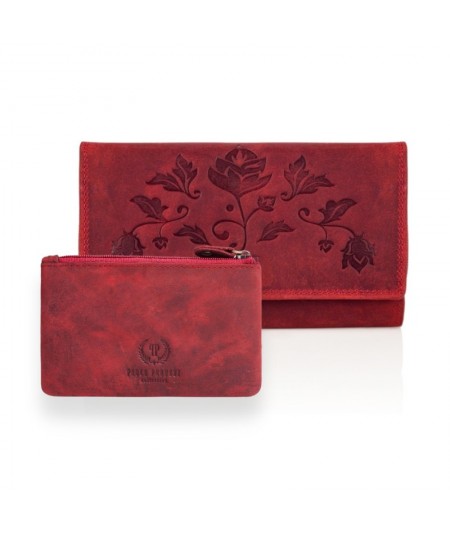 PAOLO PERUZZI Dámska peňaženka + pudro ZUP-37-RD | červená