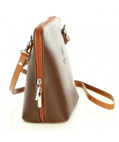 MAZZINI Kožená kabelka na rameno Foggia Lux | hnedá