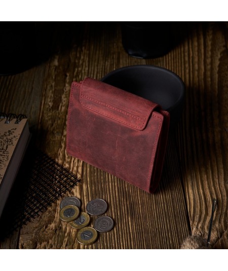 Paolo Peruzzi Pánska kožená súprava peňaženka a kľúčenka | červená