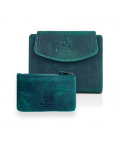 Paolo Peruzzi Dámska kožená peňaženka a kľúčenka | zelená